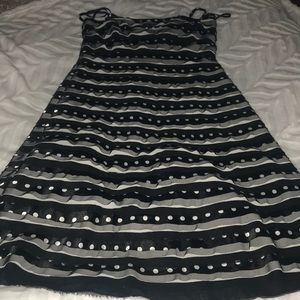 Eliza J Black/White polka dot dress